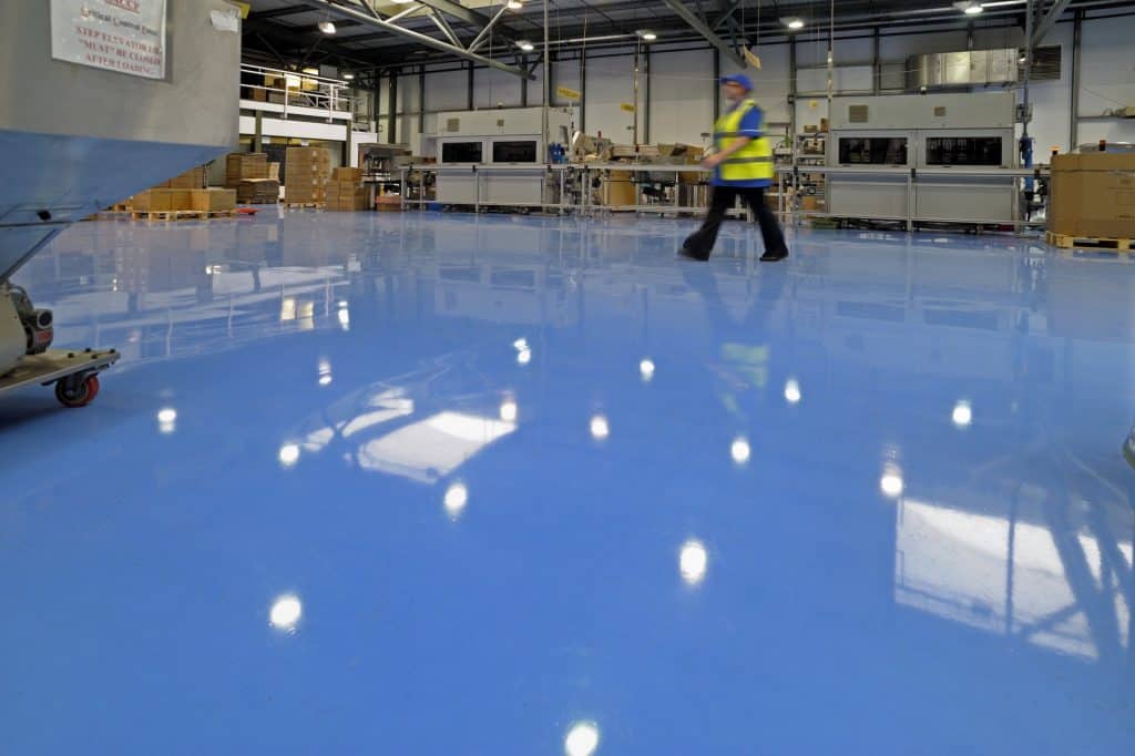 blue Industrial Resin Flooring blue factory Resin Floor